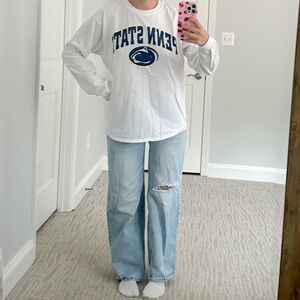 Penn state white and navy long sleeve gildan shirt large